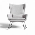 Rocking chair with wooden frame and black fabric upholstery 60 x 70 x 80cm