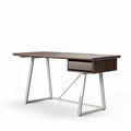 Wooden desk with a single drawer and metal legs 150 x 75 x 75cm
