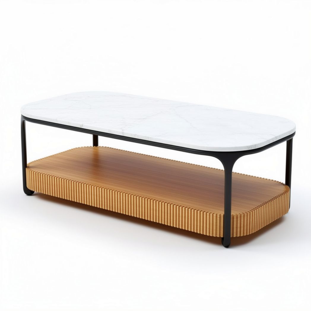 Gold metal frame glass coffee table with lower shelf 120 x 60 x 40cm