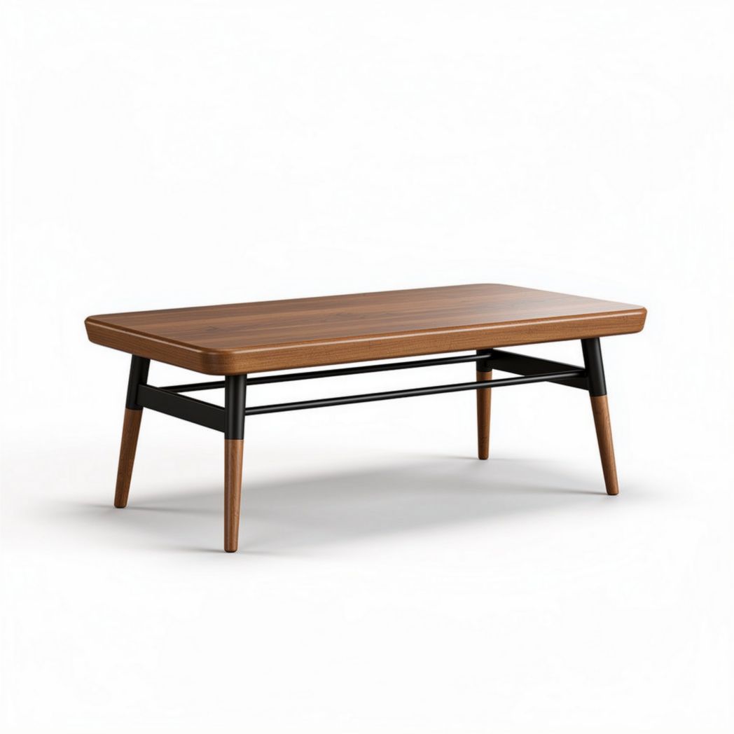 Wooden coffee table with natural finish 120 x 60 x 40cm for living room