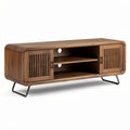 Wooden TV stand with two drawers and open shelf for living room 120 x 40 x 50cm