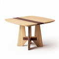 Wooden dining table with natural finish and modern design 120 x 80 x 75cm