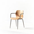 Wooden chair with metal arms and legs for dining or office use 45 x 55 x 80cm